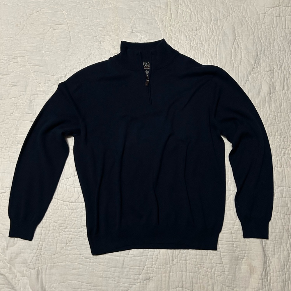 Jos. A. Bank Men's Dark Blue quarter-zip Sweater (Pima cotton)